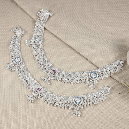 Zavya Silver Anklets