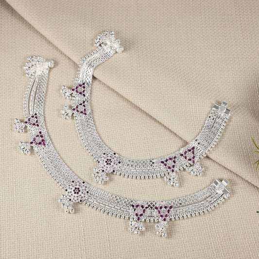 Parnika Silver Anklets