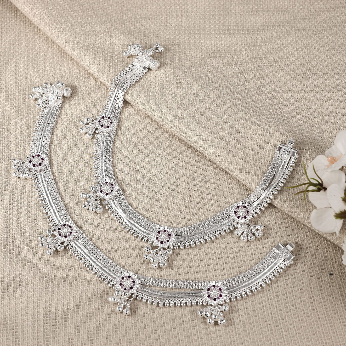 Aachal  Silver Anklets