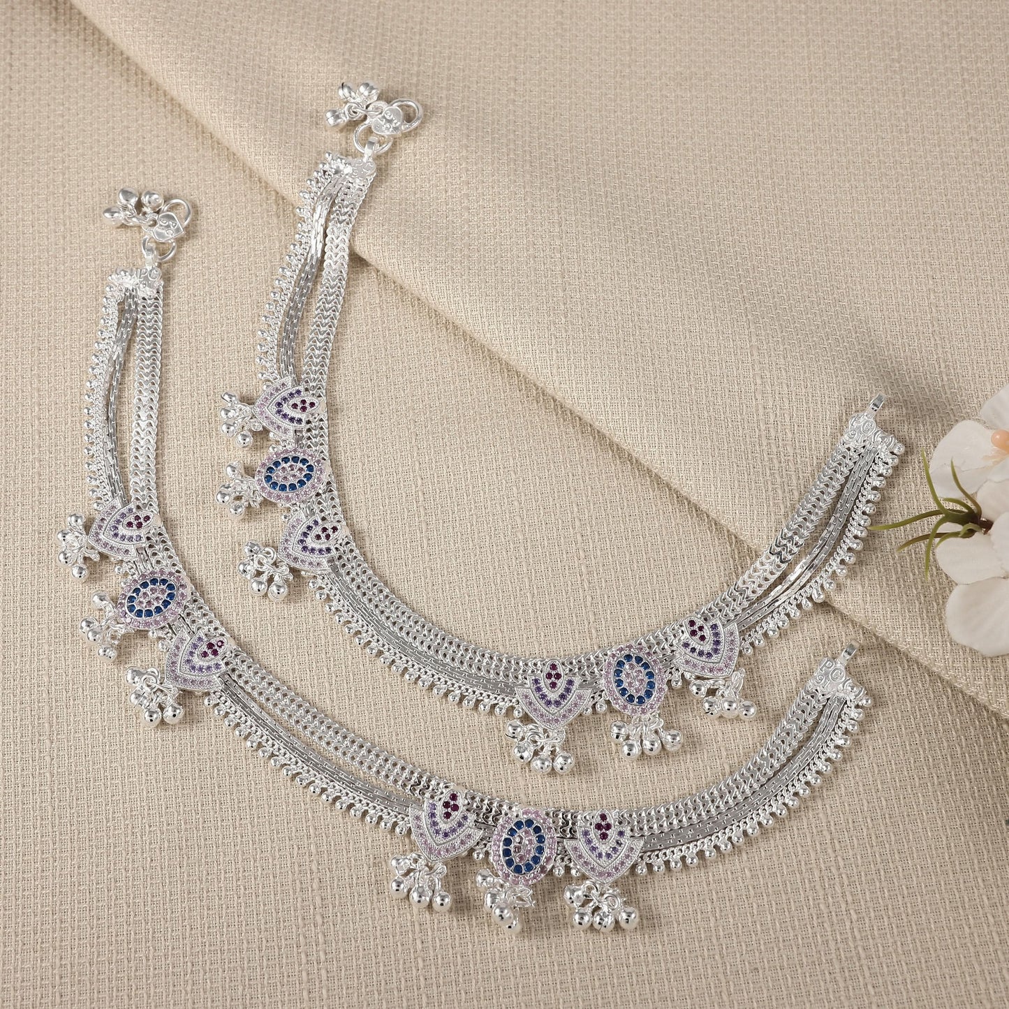 Ava Silver Anklets