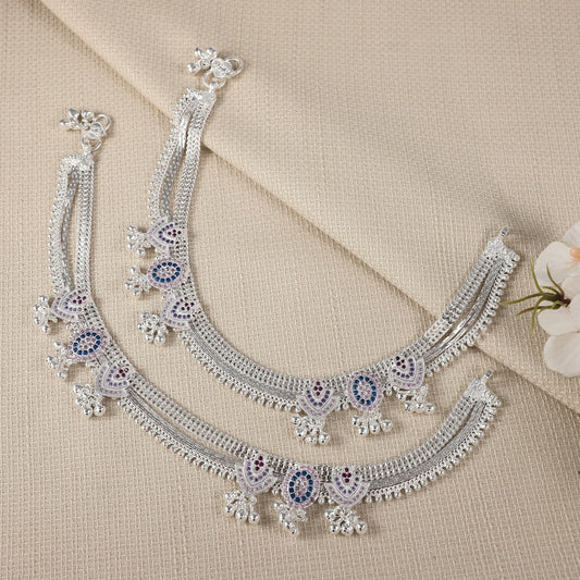 Ava Silver Anklets