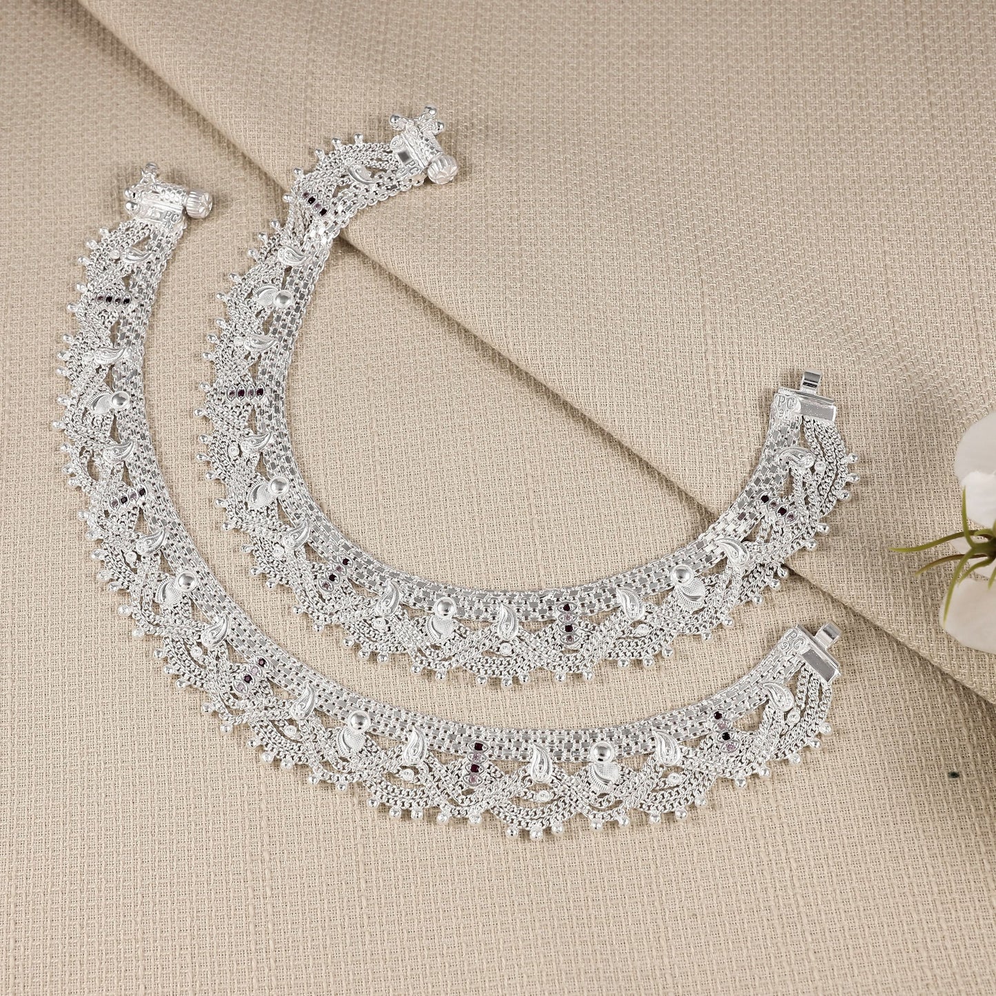 Kashvi  Silver Anklets