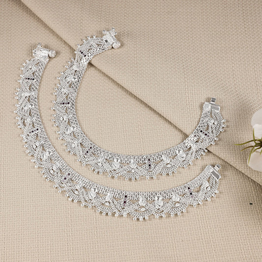 Kashvi  Silver Anklets