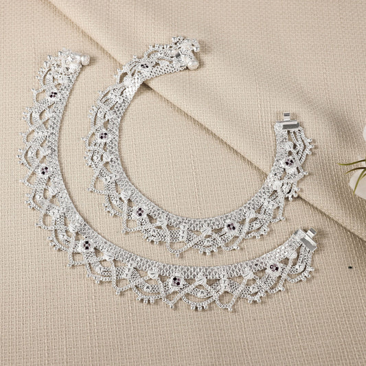Aarushi Silver Anklets