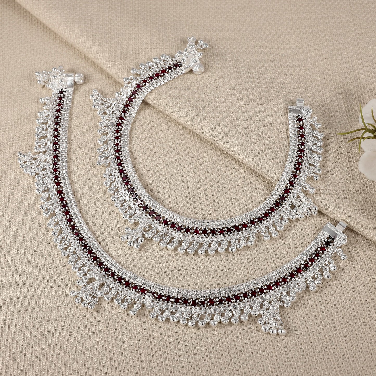 Amala Silver Anklets