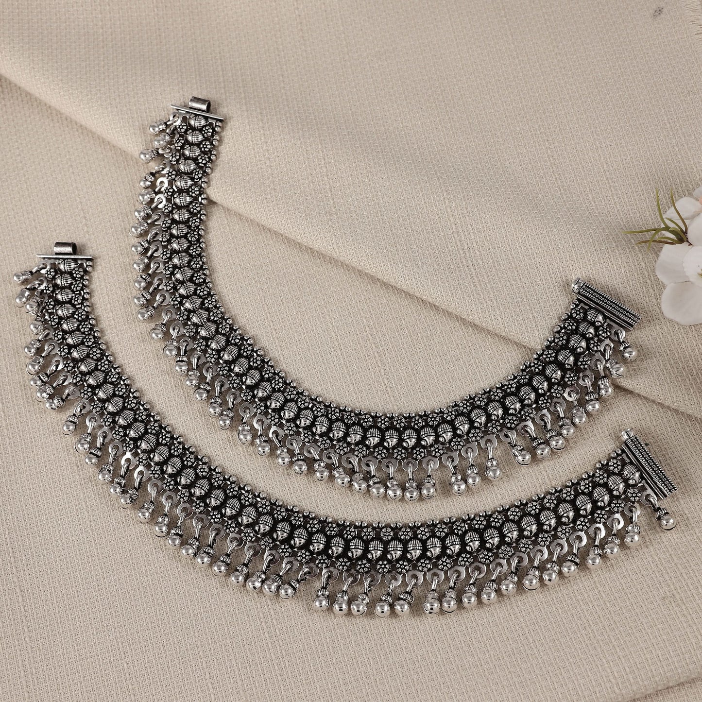 Maya Silver Anklets