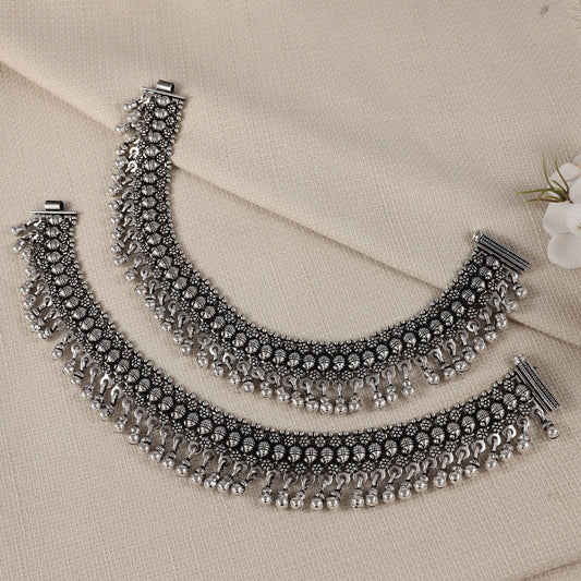 Maya Silver Anklets