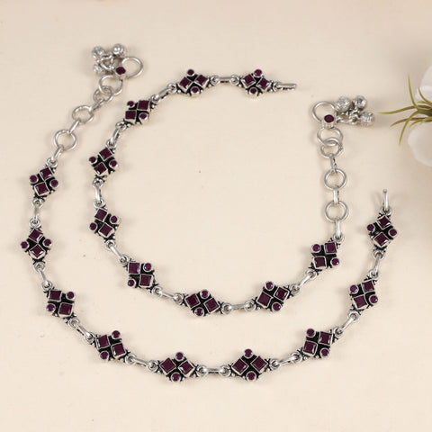 Indira Silver Anklets