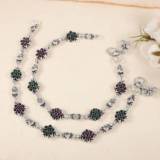 Asha Silver Anklets