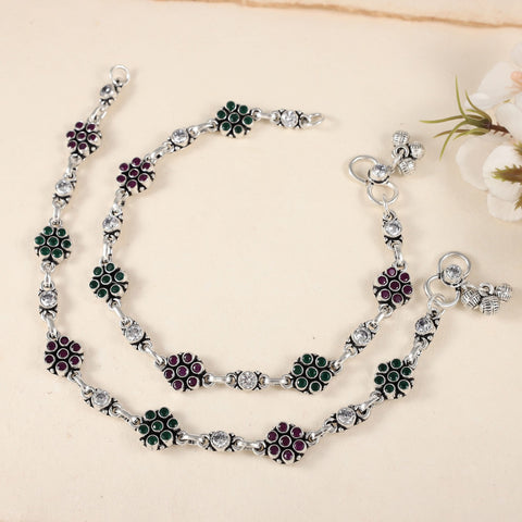 Asha Silver Anklets