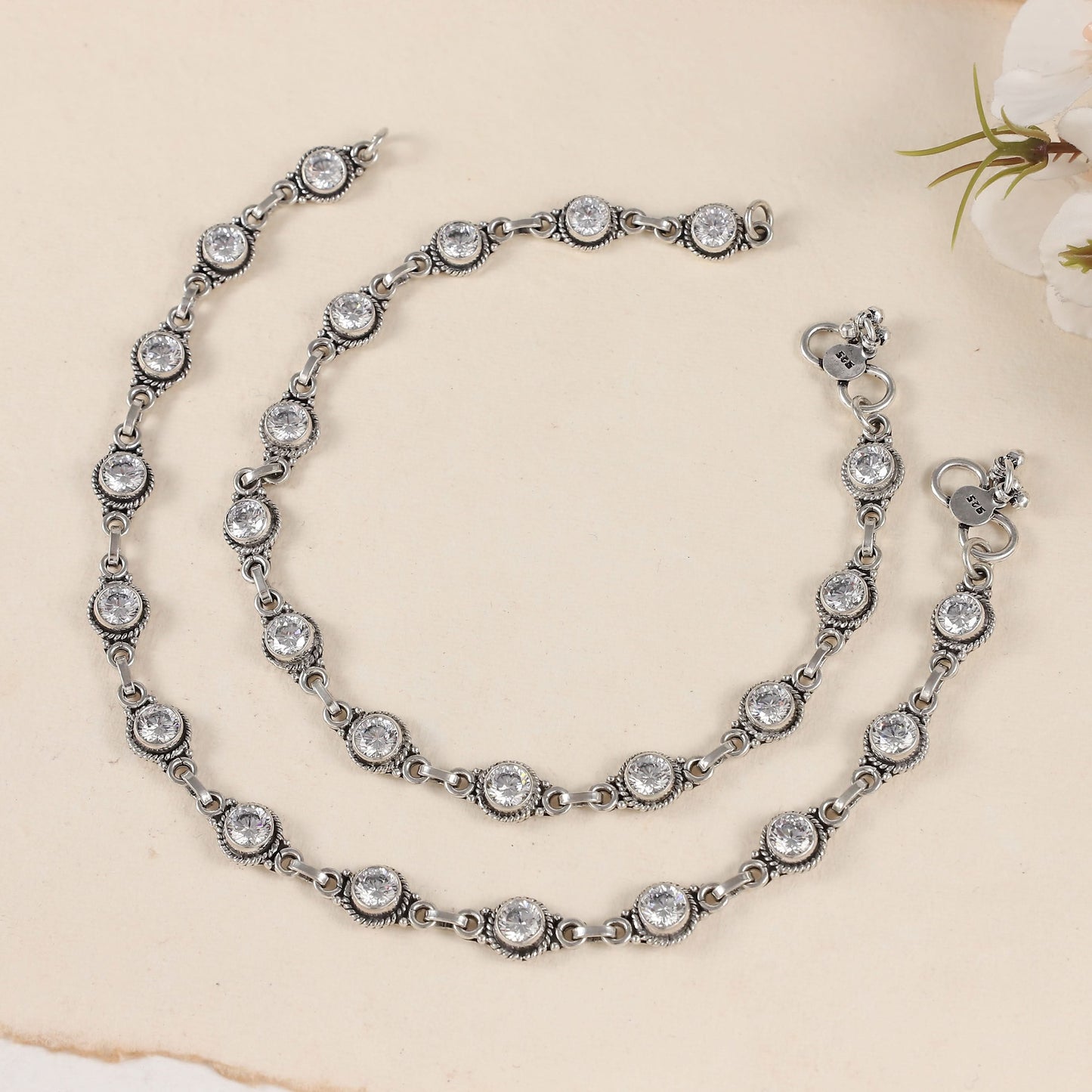 Sajana Silver Anklets