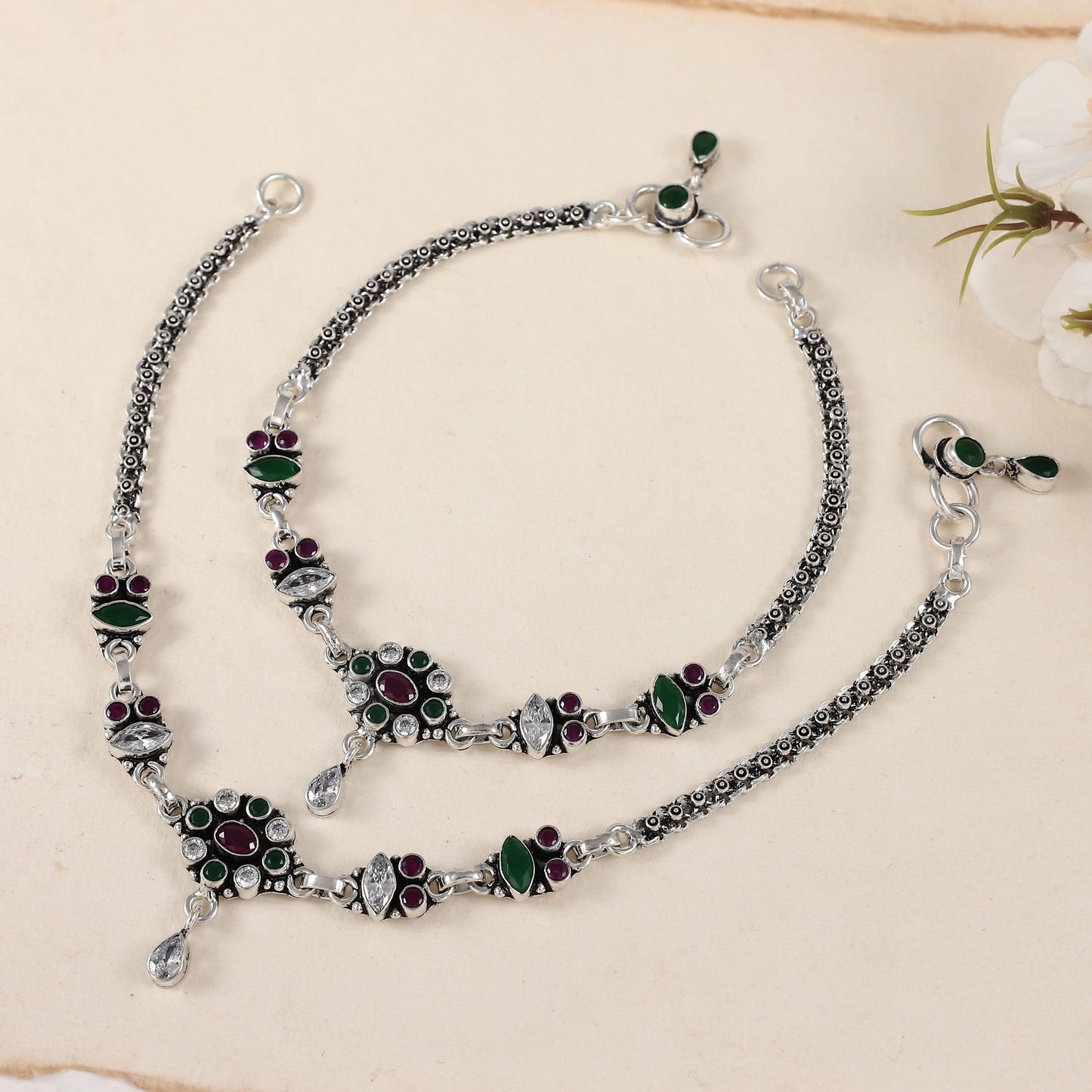 Sakina Silver Anklets