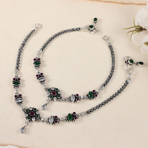 Sakina Silver Anklets