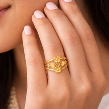 Bhavika Heart Bloom Gold Ring