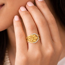 Deepali Shimmering Stone Gold Ring