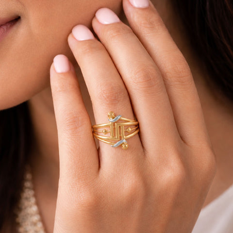 Gauri Aurexa Geometric Gold Ring