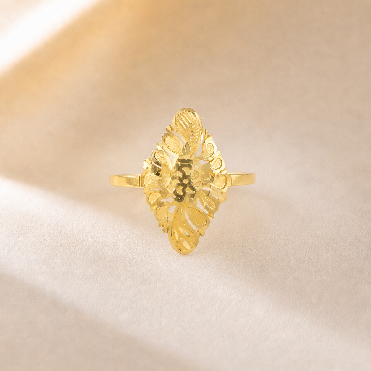 Trishaya Floral Filigree Gold Ring