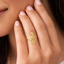 Trishaya Floral Filigree Gold Ring