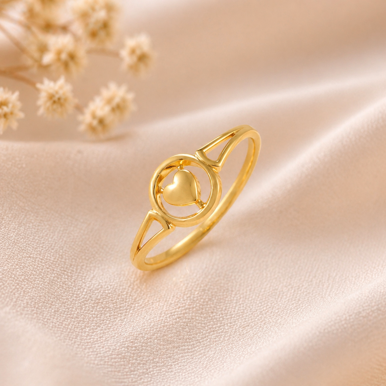 Asha Heart Glow Gold Ring