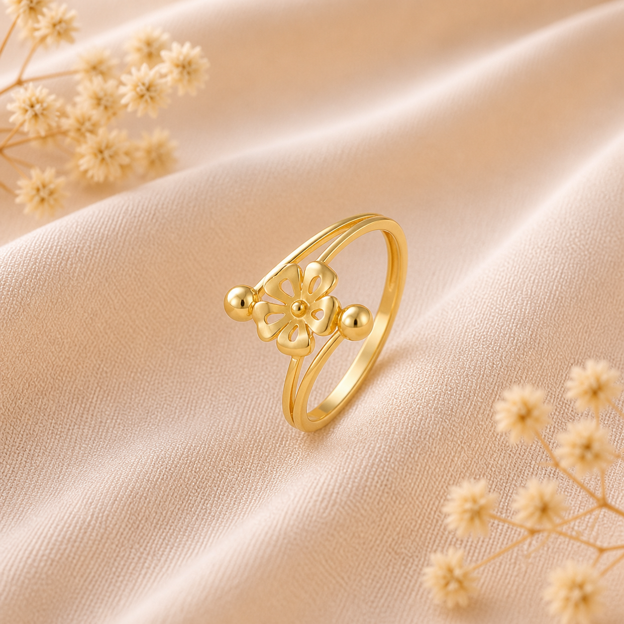 Arnika Classic Floral Gold Ring
