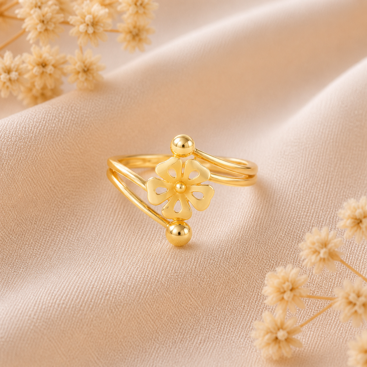 Arnika Classic Floral Gold Ring