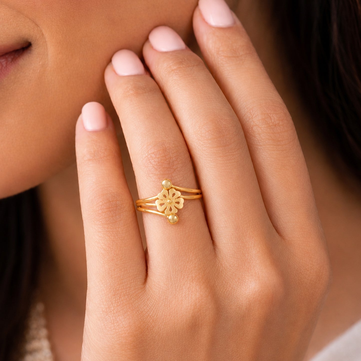Arnika Classic Floral Gold Ring