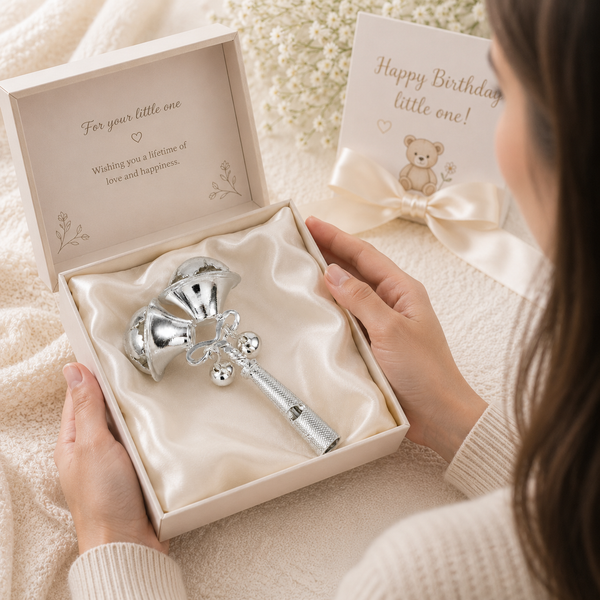 Arhan Dual Bells Silver Baby Rattle