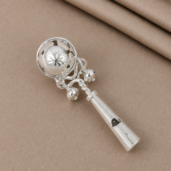 Sweet Melody Silver Baby Rattle