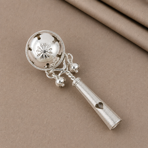 Little Joy Silver Baby Rattle