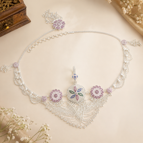 Meher Rangoli Silver Waist Chain