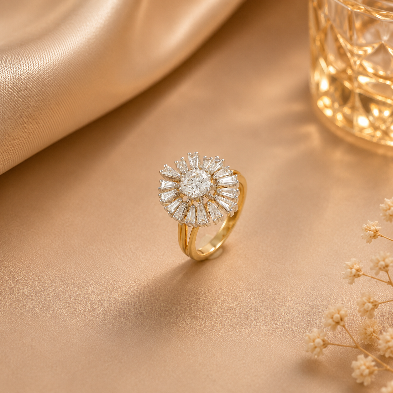 Aurelia Sunburst Diamond Ring