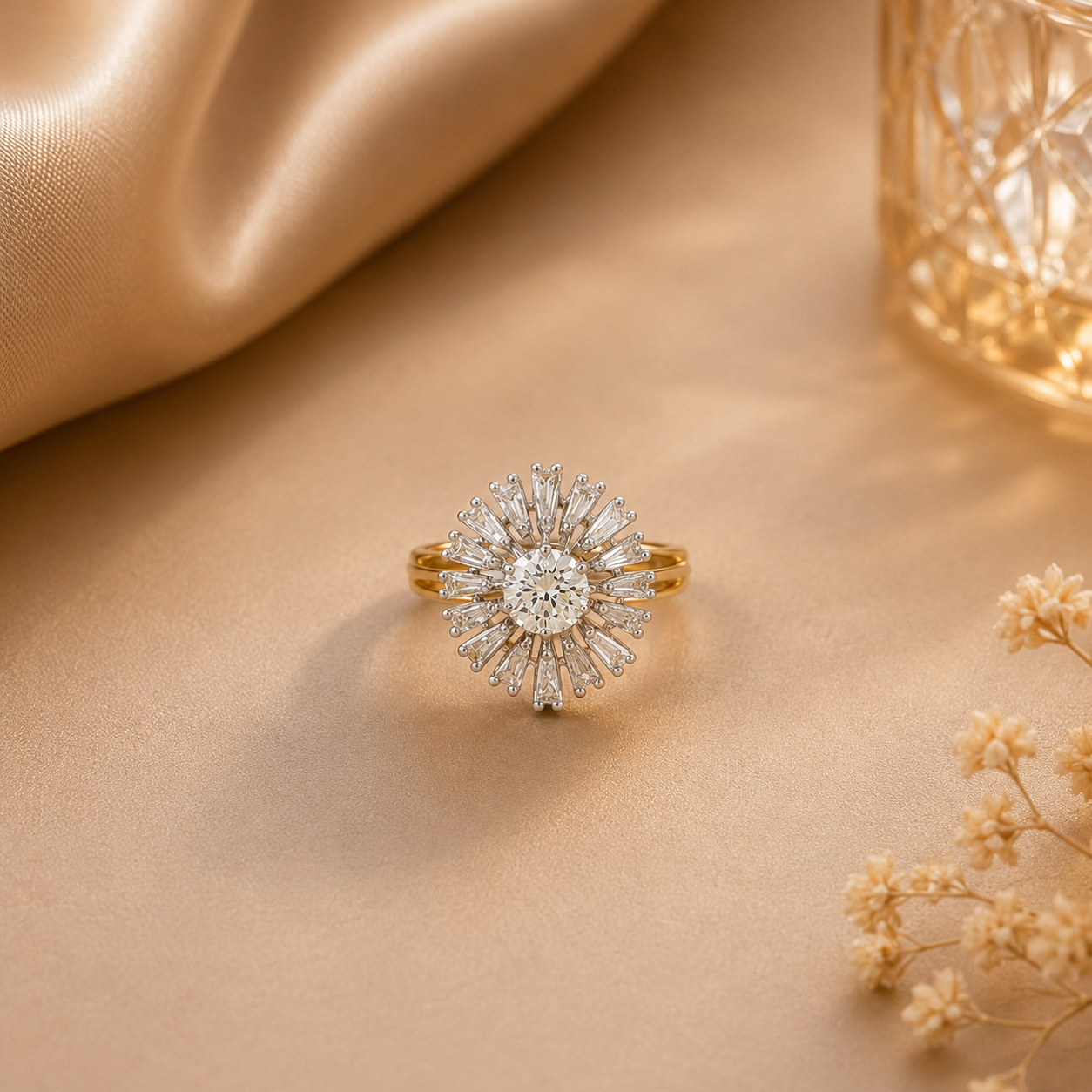 Aurelia Sunburst Diamond Ring