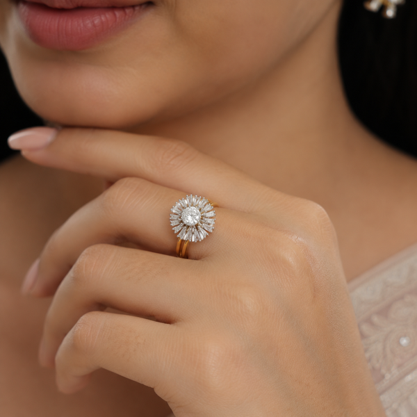 Aurelia Sunburst Diamond Ring
