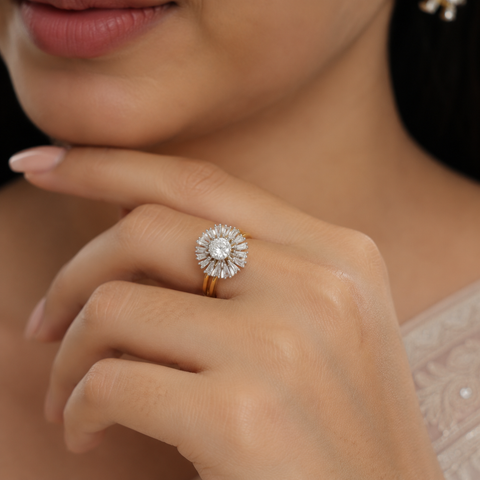 Aurelia Sunburst Diamond Ring