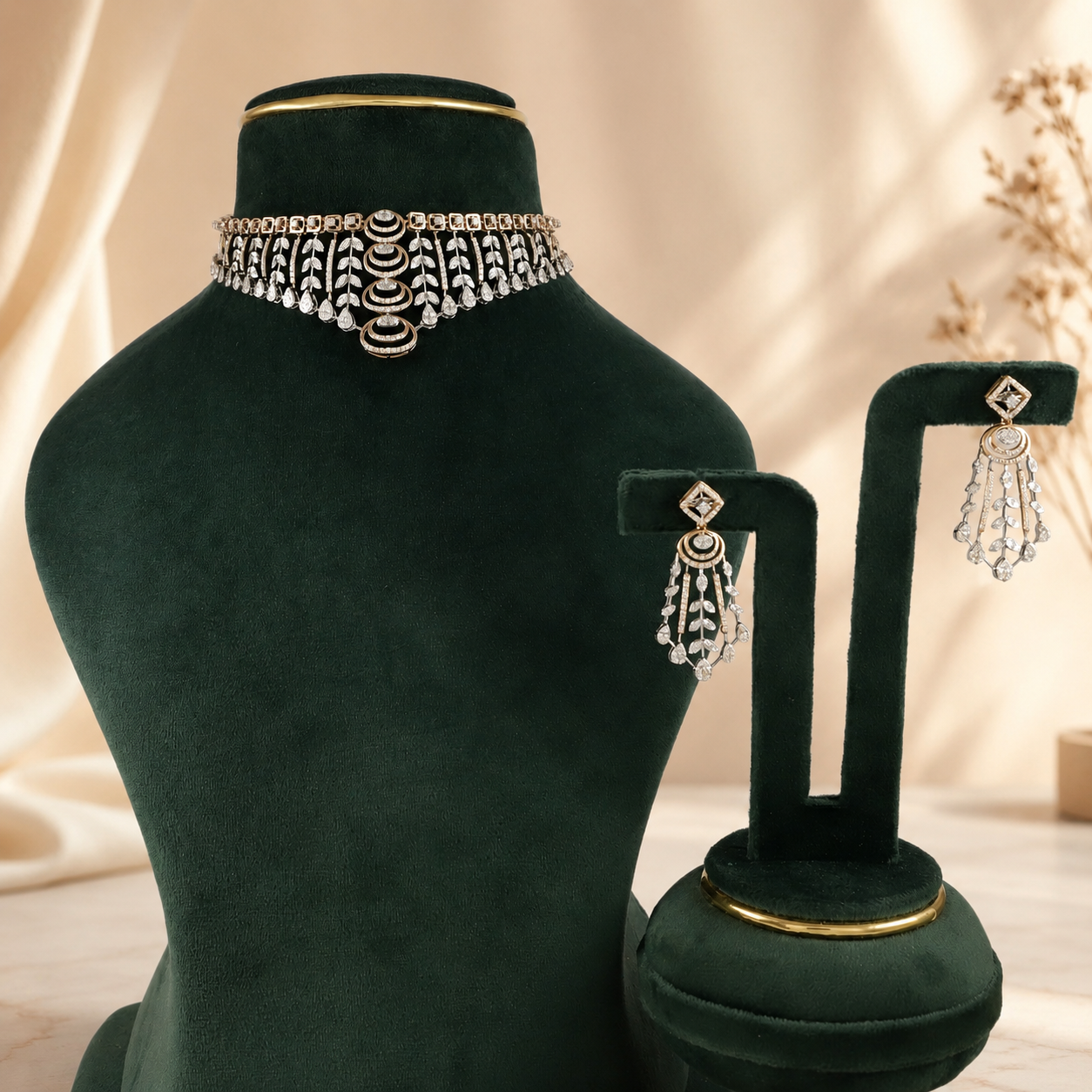 Aarini Celestial Diamond Choker Set