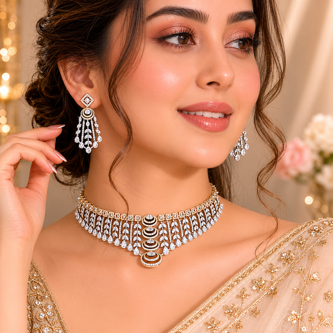 Aarini Celestial Diamond Choker Set