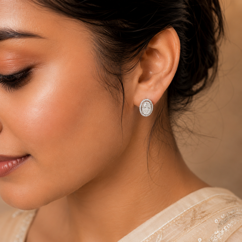 Aurelia Halo Diamond Earrings
