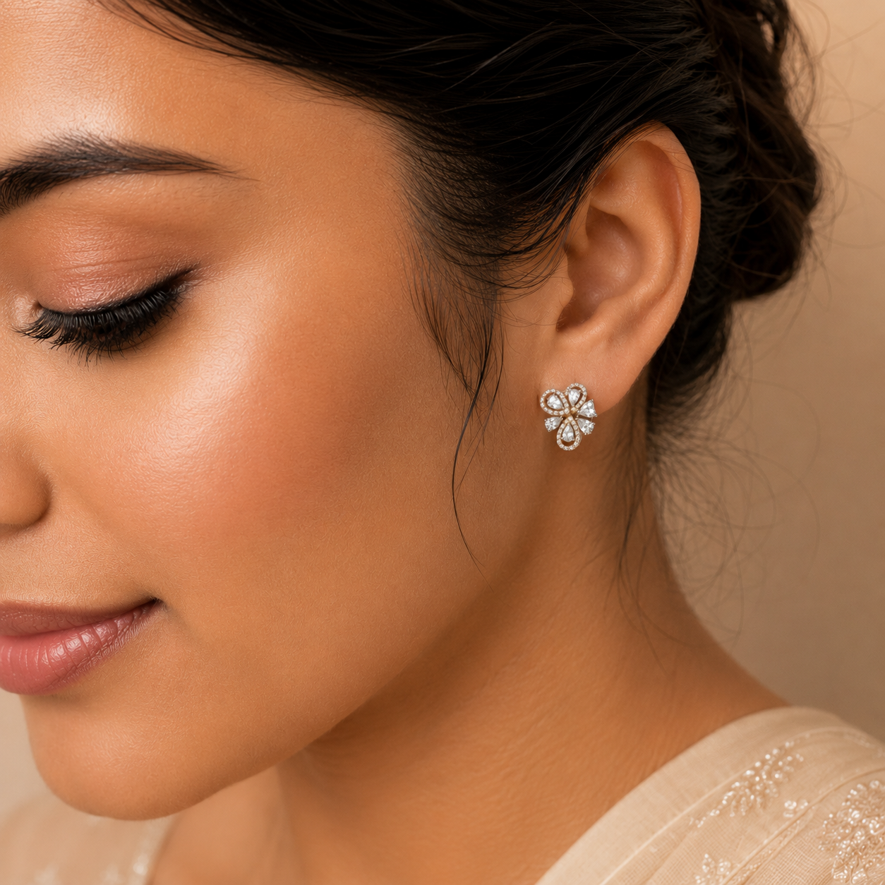 Roselle Bloom Diamond Earrings