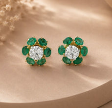Emerald Bloom Diamond Studs