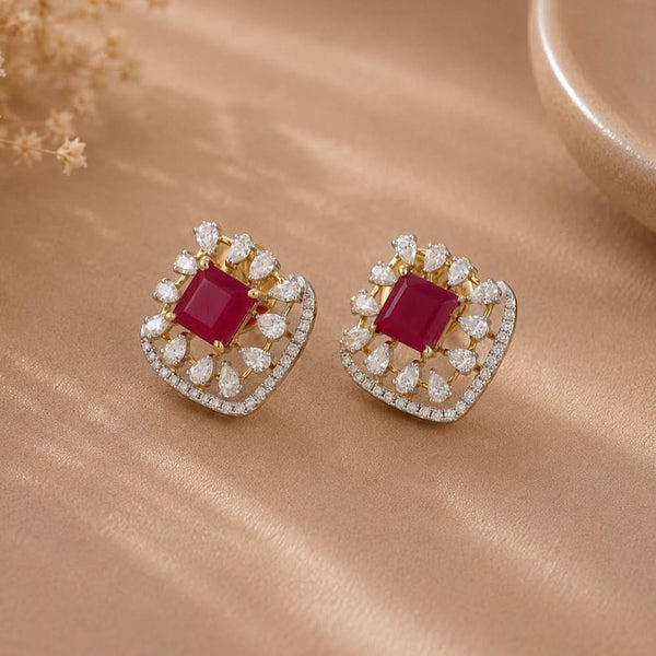 Ruby Royale Diamond Earrings