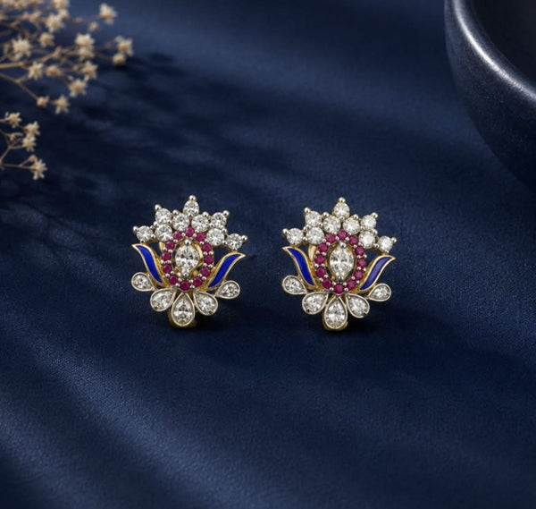Royal Lotus Sparkle Diamond Studs