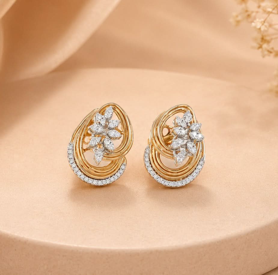 Eterna Floral Sparkle Diamond Earrings
