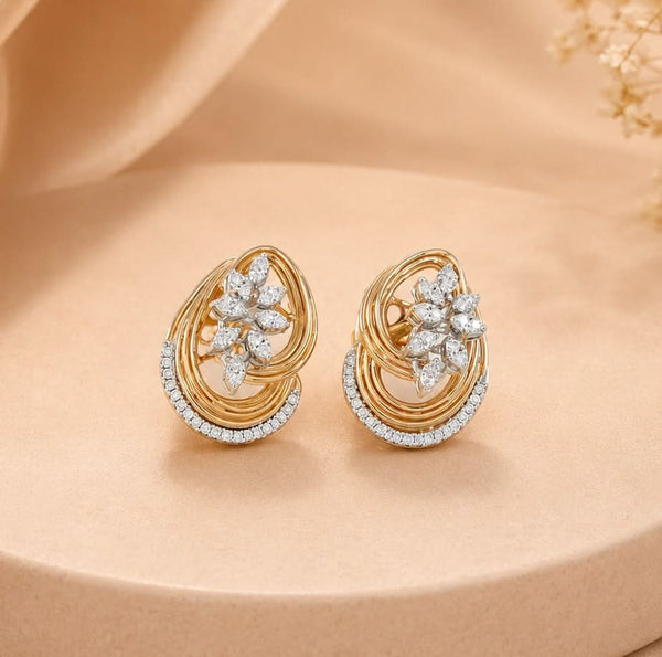 Eterna Floral Sparkle Diamond Earrings