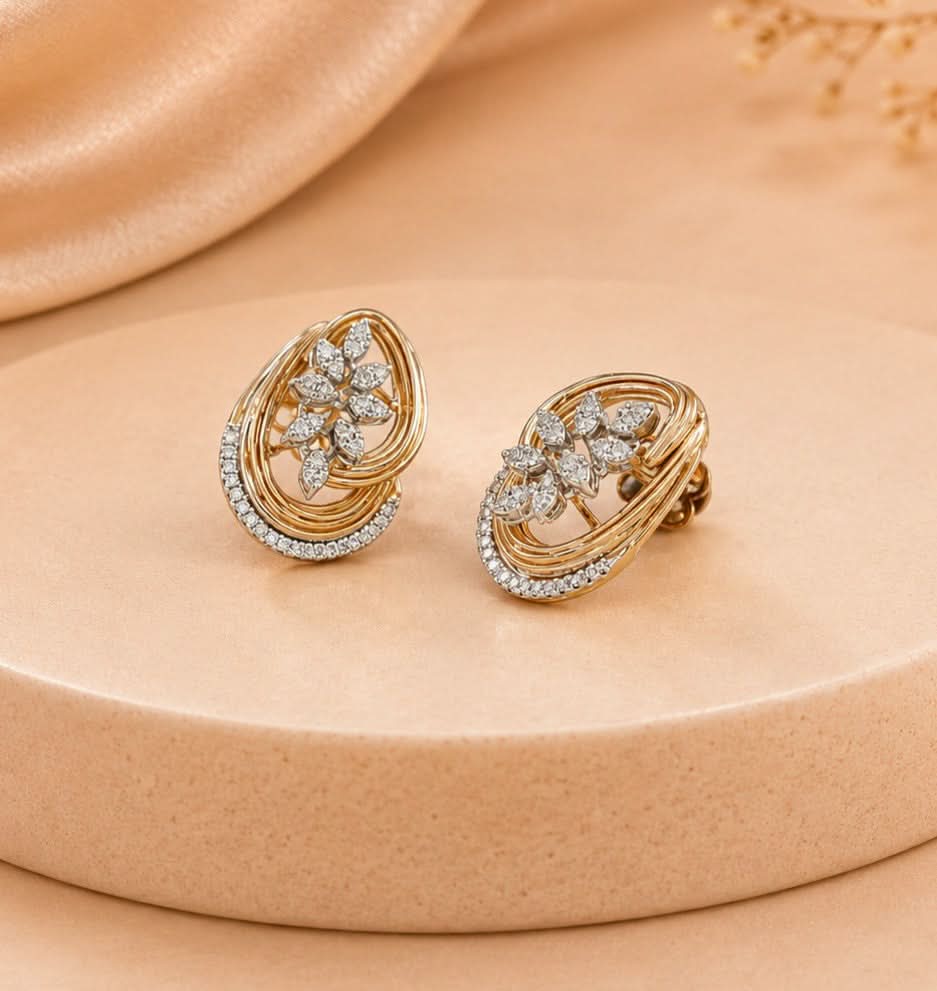 Eterna Floral Sparkle Diamond Earrings