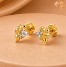 Golden Fern Diamond Earrings