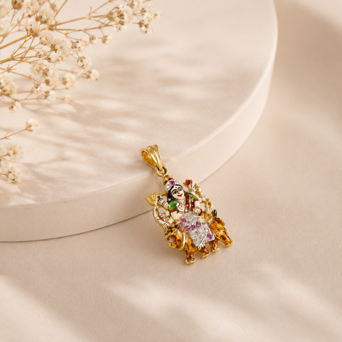Jagdamba Blessing Diamond Pendant