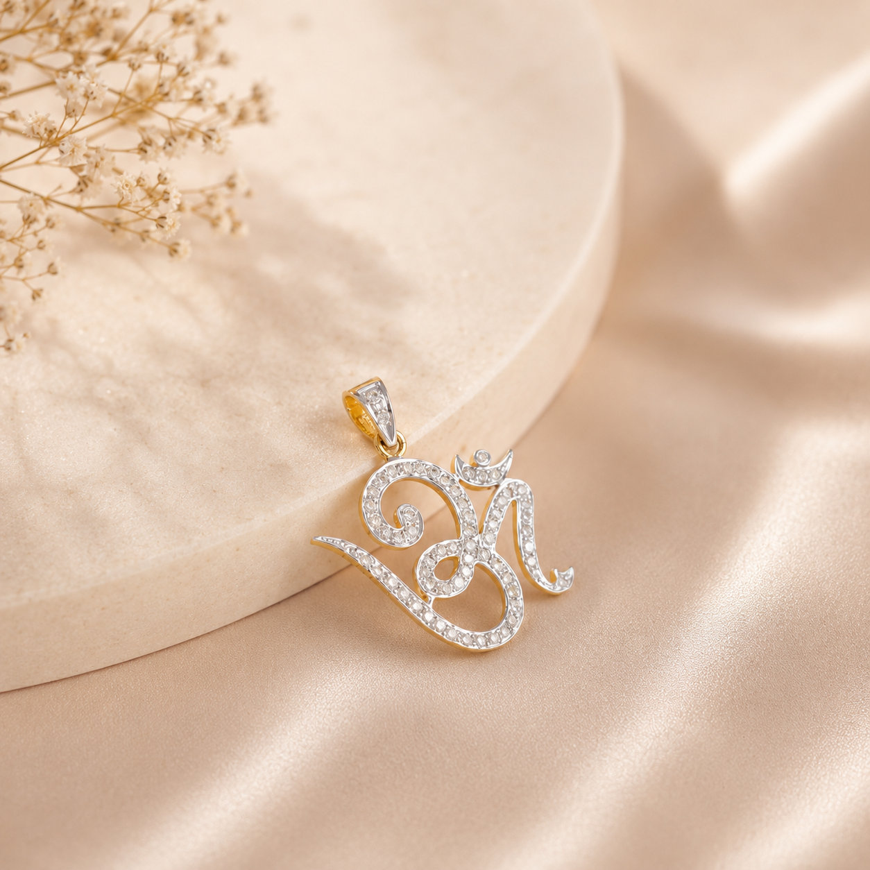 Spiritual Om Diamond Pendant For Him
