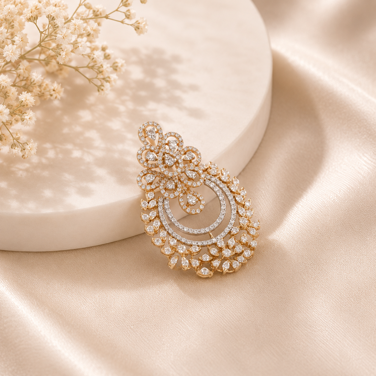 Royal Floral Radiance Diamond Pendant