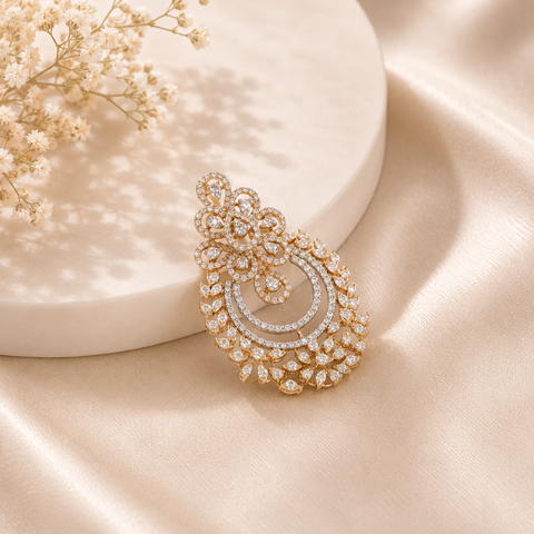 Royal Floral Radiance Diamond Pendant