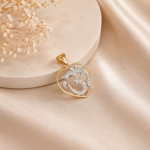 Om Harmony Heart Diamond Pendant